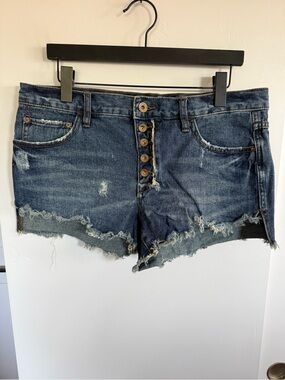 Free People Runaway Jillian Button Fly Cutoff Denim Shorts Size 29